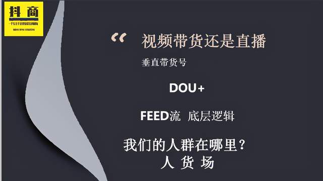 抖商联盟最新视频直播带货，垂直带货号，Dou+，feed流底层逻辑【视频教程】 配图