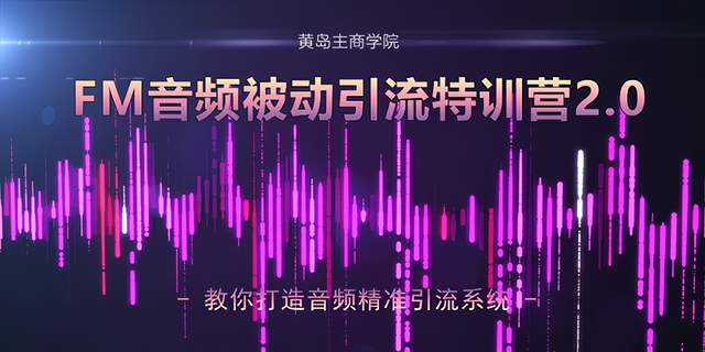 黄岛主FM音频引流特训营2.0：独家引流模式，单账号50W+播放量轻松变现【视频教程】 配图 No.1