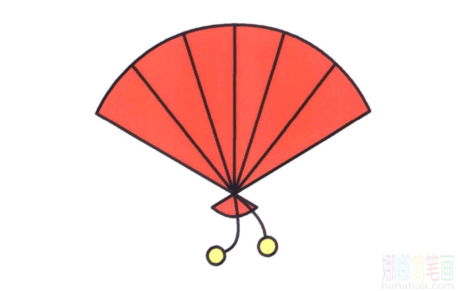 扇子折扇纸扇的简笔画画法