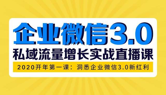 洞悉企业微信3.0新红利，私域流量增长实战直播课【视频教程】 配图