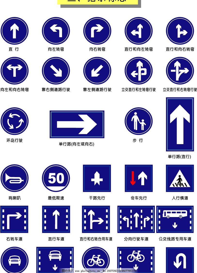 交通安全知识：交通安全标示大全及图解