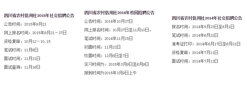 2017四川省农村信用社考试时间