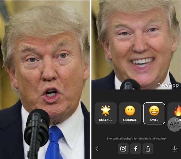 不想笑也得笑！变脸软件FaceApp爆火 网友玩到无法自拔