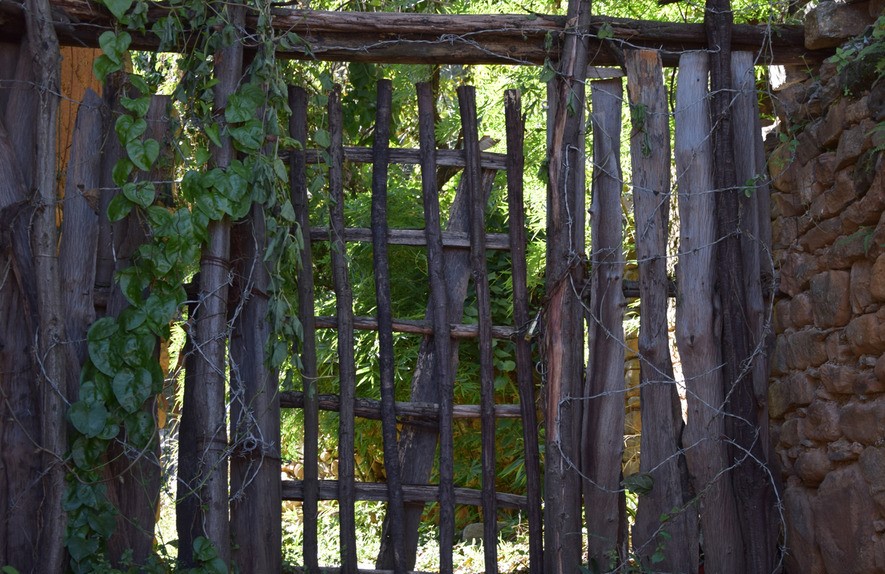 原生态的,所以用的是用木柴做的门,柴扉两个字何在一起就是门的意思了