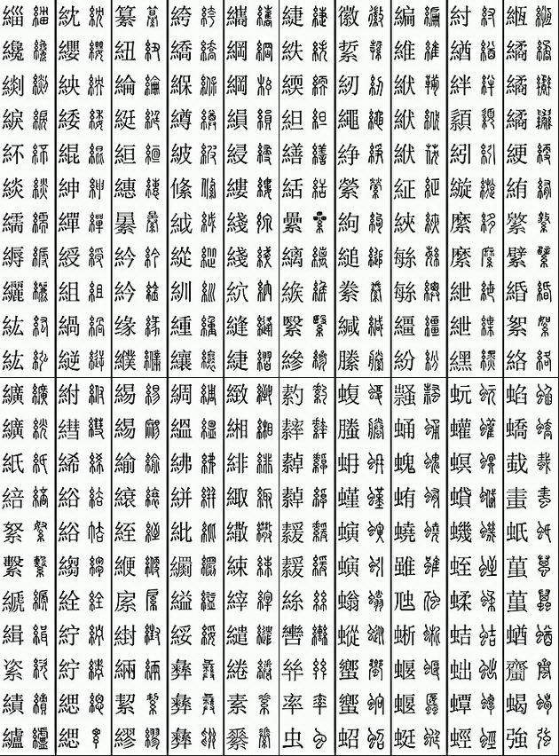 楷篆对应检索表（11219个字）