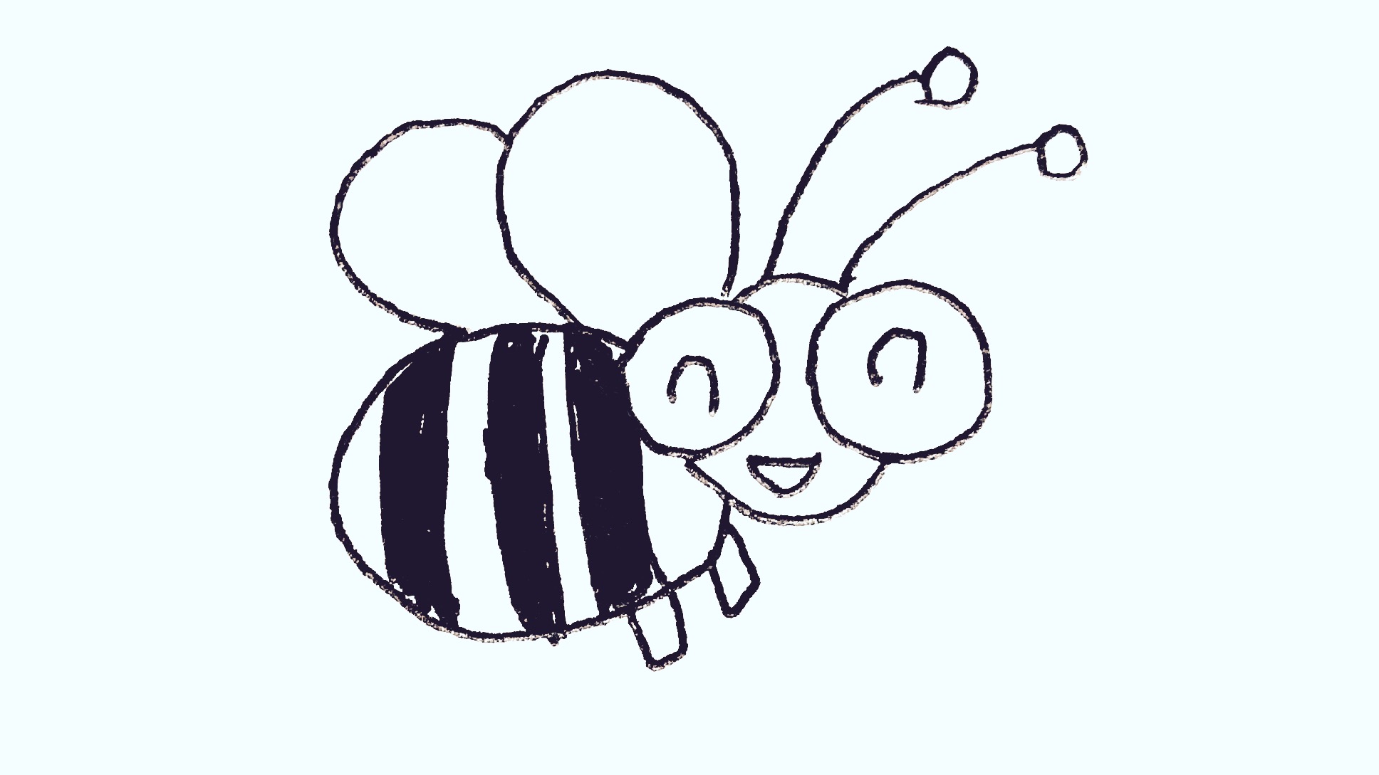 简笔画卡通蜜蜂的画法