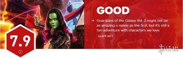 《银河护卫队2》IGN评分7.9 有趣的冒险但不如前作！