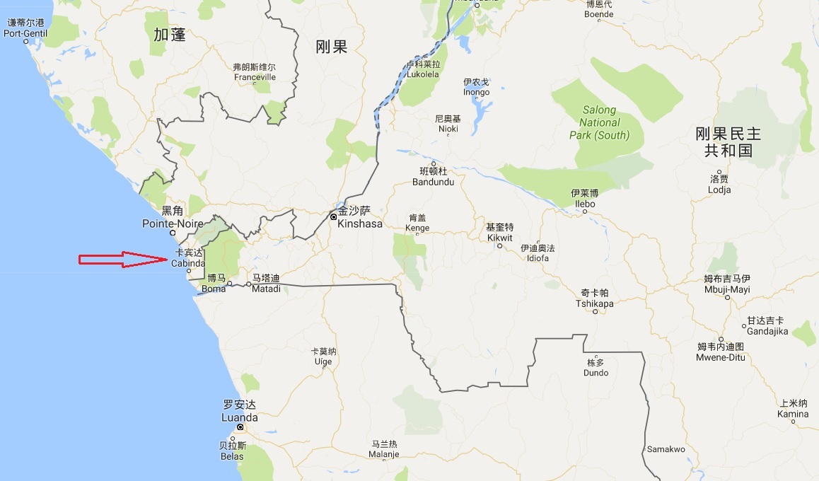 西北部与刚果金出海口接壤处,有一个单独的区域,这就是安哥拉卡宾达省
