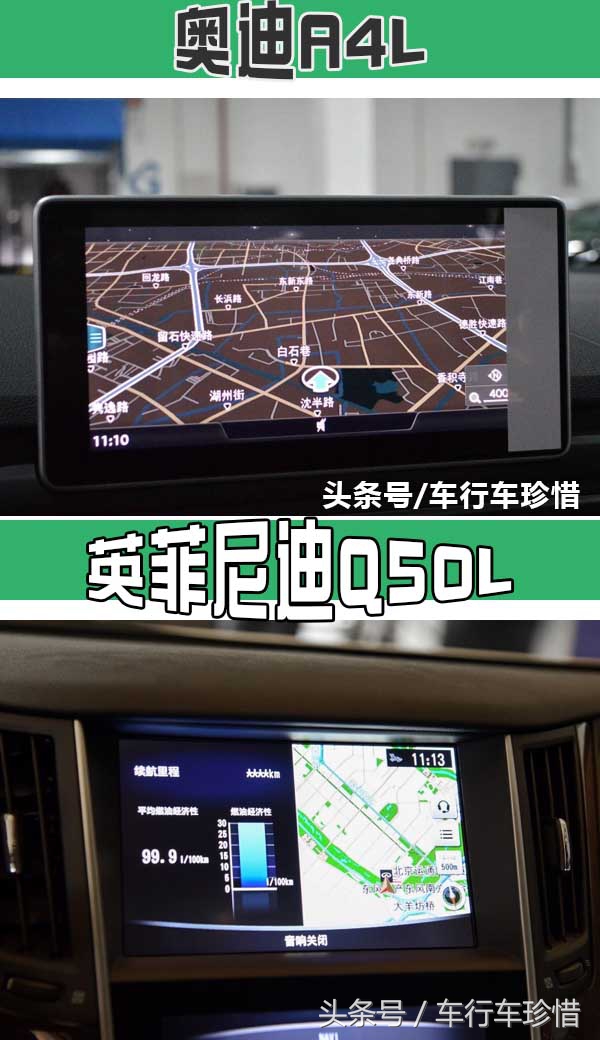 英菲尼迪Q50L vs 奥迪A4L对比评测：38万预算如何选择？