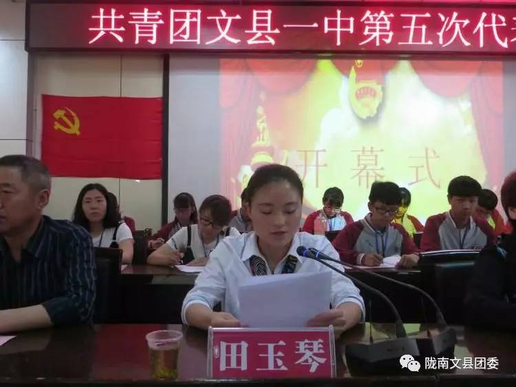 共青团文县一中第五次代表大会胜利召开