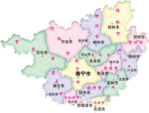 广西地图全图 各省市图片