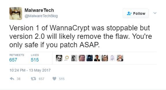 全球最大勒索软件升级WannaCry 2.0，下波攻击将展开