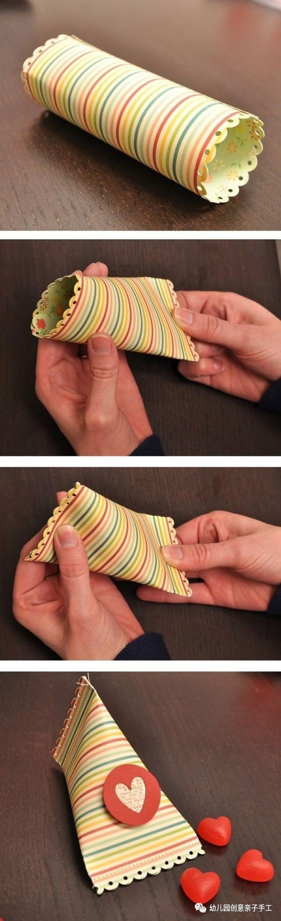 幼儿园亲子手工:用卡纸制作精美的小礼盒,装满六一丰收的糖果吧