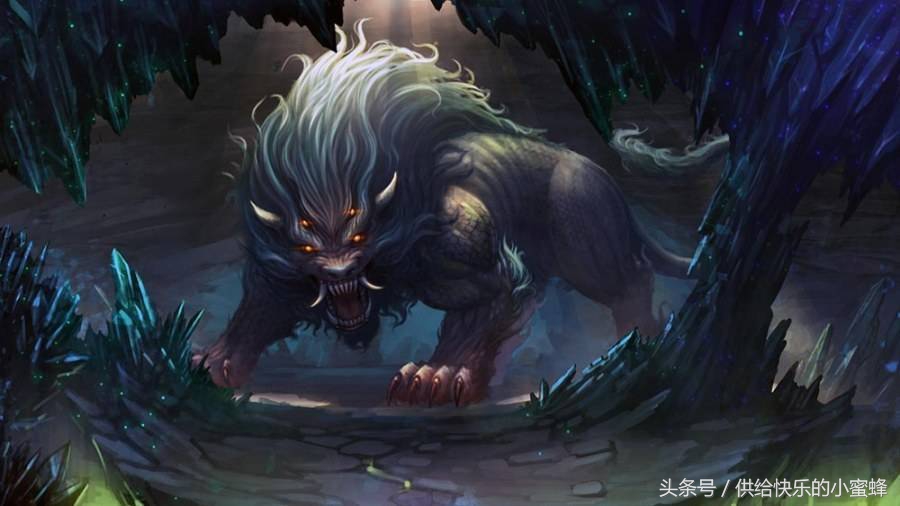 二尺,人面虎足,猪口牙,尾长一丈八尺,搅乱荒中,名梼杌,一名傲狠(獓狠