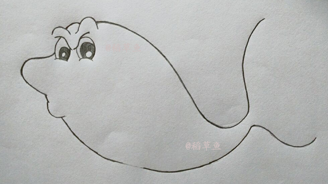 简笔画 教你如何画一只凶猛又带点痞子气的大鲨鱼