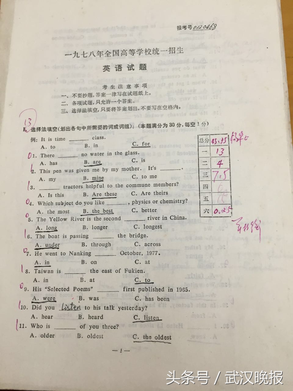 1978年高考考什么？他数学只考了17.5分仍考上了大学