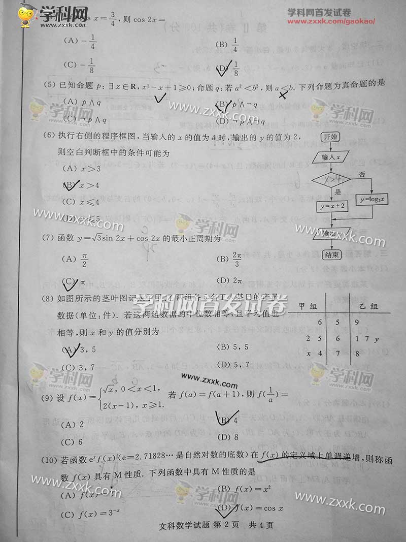2017山东高考数学文理试题汇总