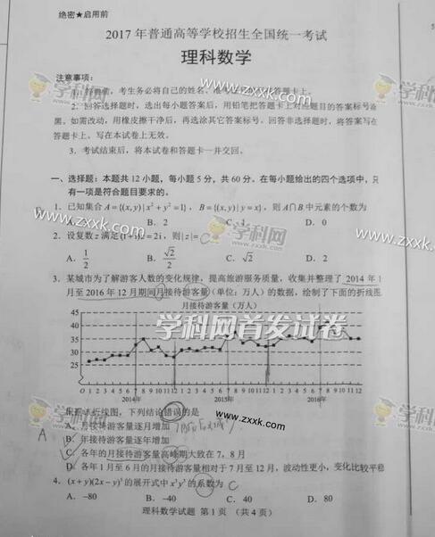 2017全国卷3高考数学文理科试题汇总