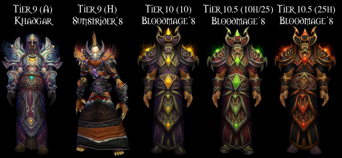 魔兽玩家整理魔兽世界历代套装掉落兑换预览