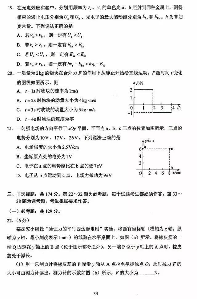 高考答案，2017年四川高考理综真题及答案