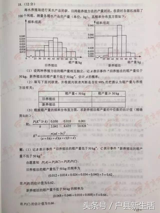2017年陕西各科高考试题与答案的高清版，快来估分吧