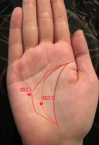 元宝纹手相图解图片