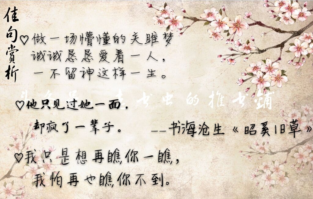 古言佳句赏析，美到心痛的句子~