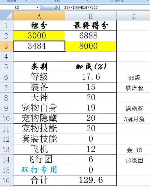 最强干货 全民飞机大战得分计算过程及公式