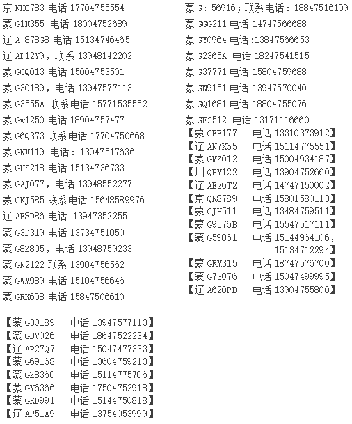 「最全车牌招领」看你的车牌在不在这里！（附补办车牌方法）