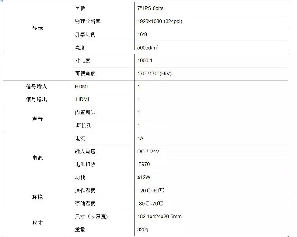 7寸机头监的“红海”又来了位新军-利利普A7S支持4K信号，980元