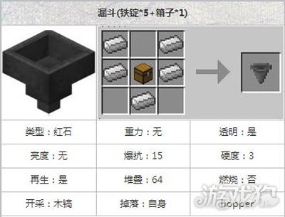 我的世界漏斗怎么制作怎么正确使用