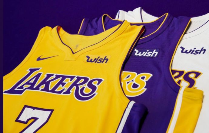 为什么nba球衣带有wish(湖人与电商品牌Wish达成球衣广告合同)