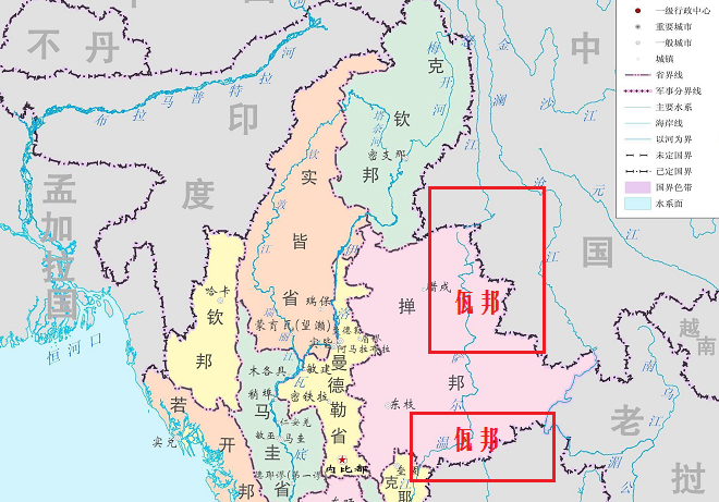 缅甸佤邦勐波县地图图片