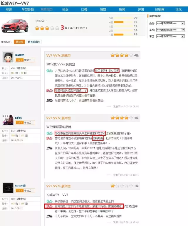 WEY VV7口碑大集合 侃弟不吹不黑客观评述