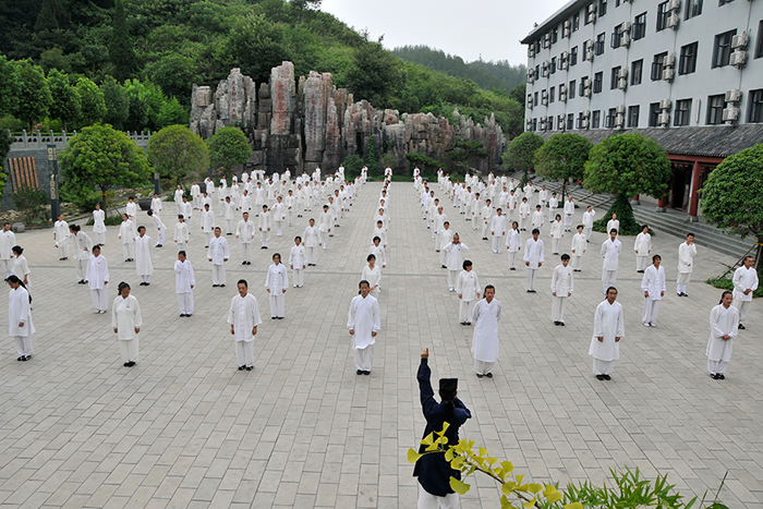 问道武当山，问道陈师行，百人的练功场上，有声似无声