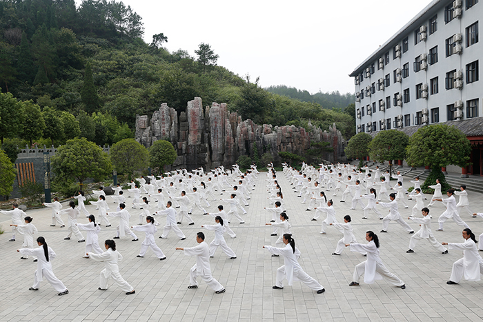 问道武当山，问道陈师行，百人的练功场上，有声似无声