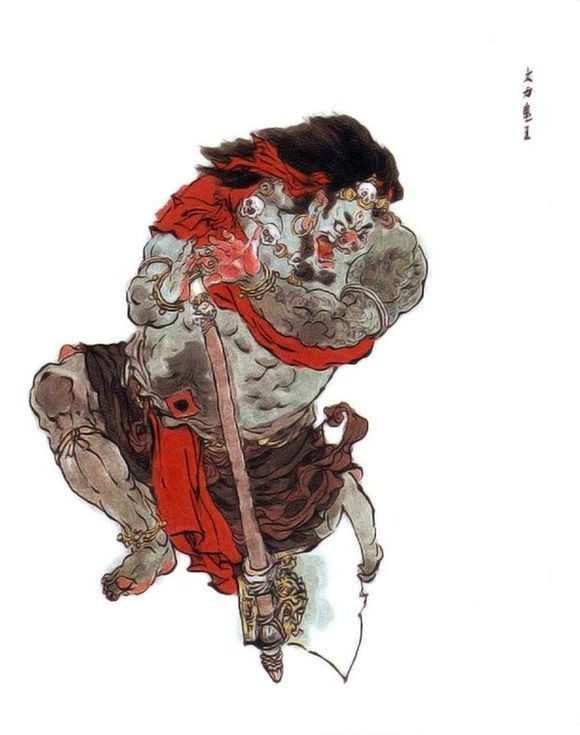 《西游记》国画绝品插图赏析,哪吒的三头六臂造型简直吊炸天了!