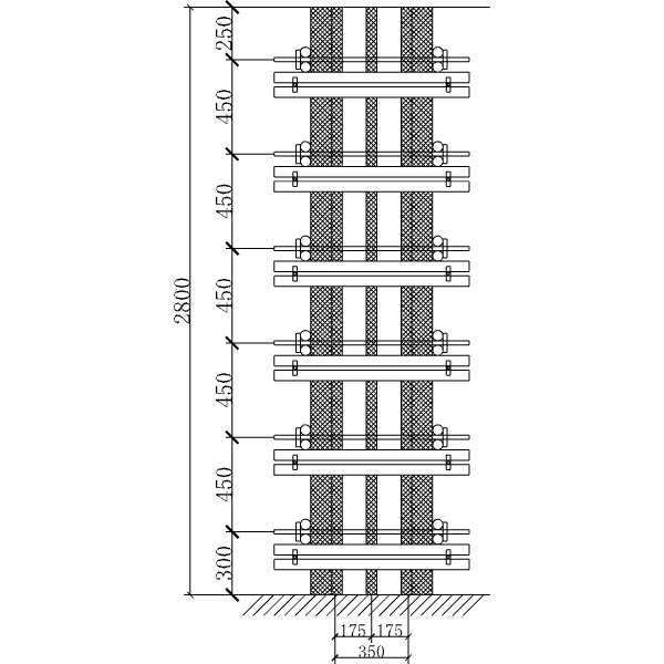 没有对拉螺栓的矩形柱350*350模板安全验算 高度2800