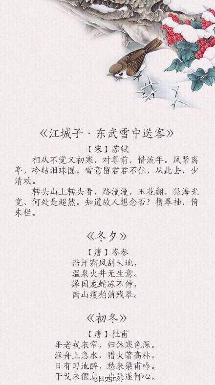 有关冬景的诗有哪些冬景的诗意