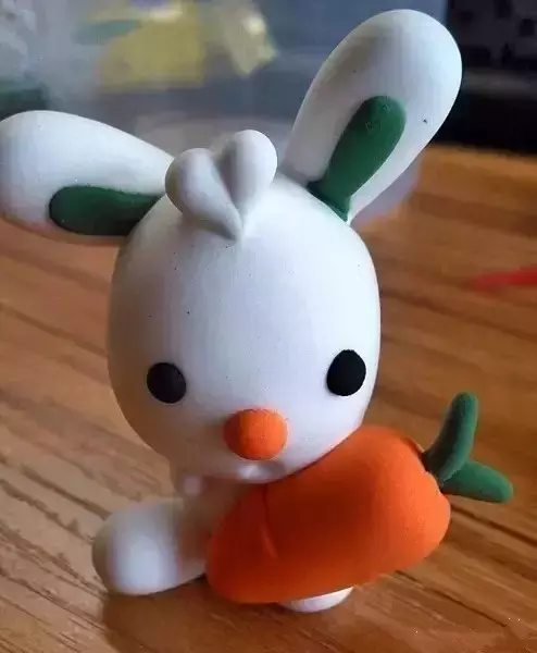 幼儿园超轻黏土手工玩法:可爱的小兔子胡萝卜教程,太简单了