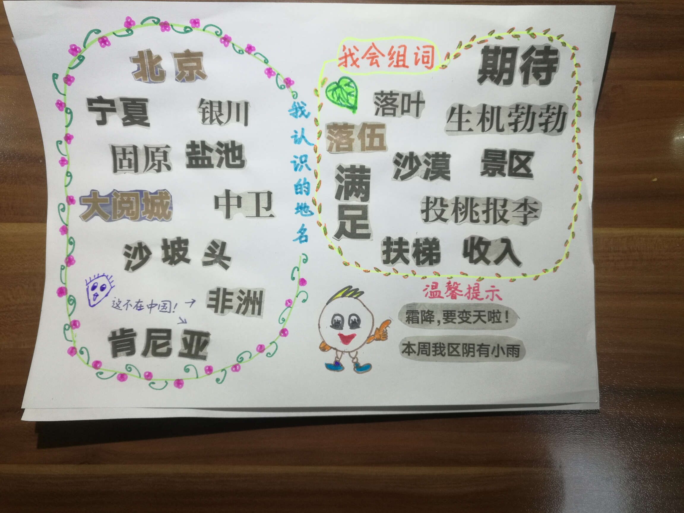 一年级的识字小报看过来