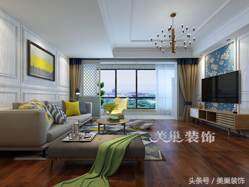 郑州正商华钻120㎡三室现代简约风装修效果图