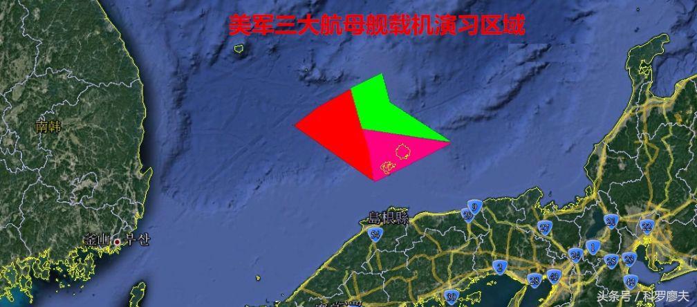 美军三艘航母入日本海展示武力，距离半岛仅400公里！