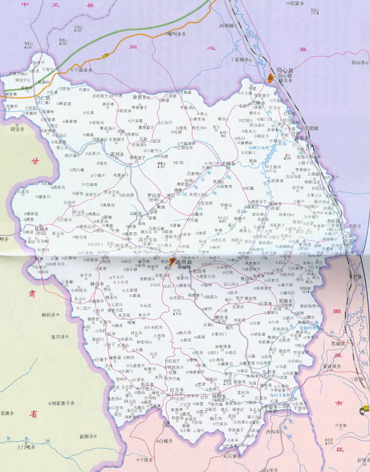 侵删)海原县地图海原县隶属宁夏回族中卫市,位于宁夏回族