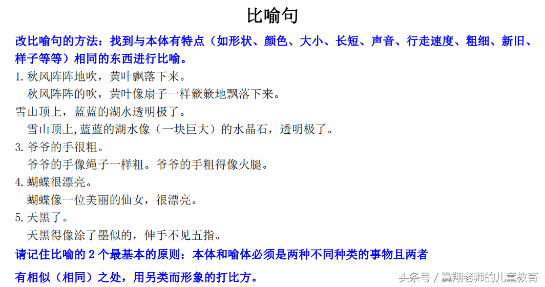 巧用比喻拟人，妙笔生花润色句子