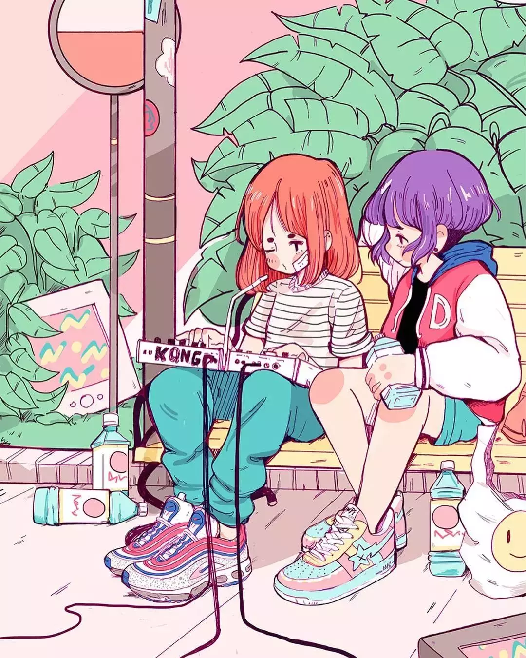 马克笔大神的作品,色彩丰富,俏皮可爱