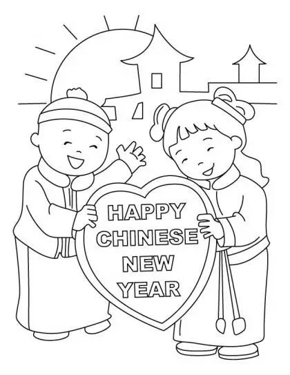 过新年简笔画 图画图片