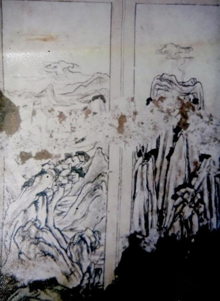 陕西发现现存最早唐墓山水屏风壁画