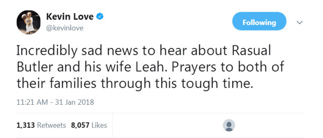 拉苏巴特勒妻子(前NBA球员巴特勒与妻子因车祸离世，众球员球队深切悼念)