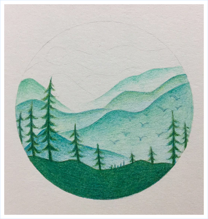 简单易掌握的彩铅风景画——一样的风景,画法不同,意境全然不同